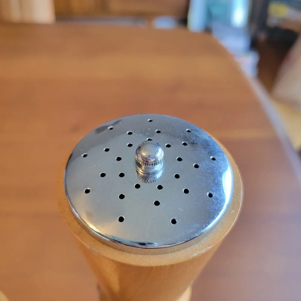 Vintage Wood Salt Shaker and Pepper Mill Set Made in Japan 10in MCM Original Box